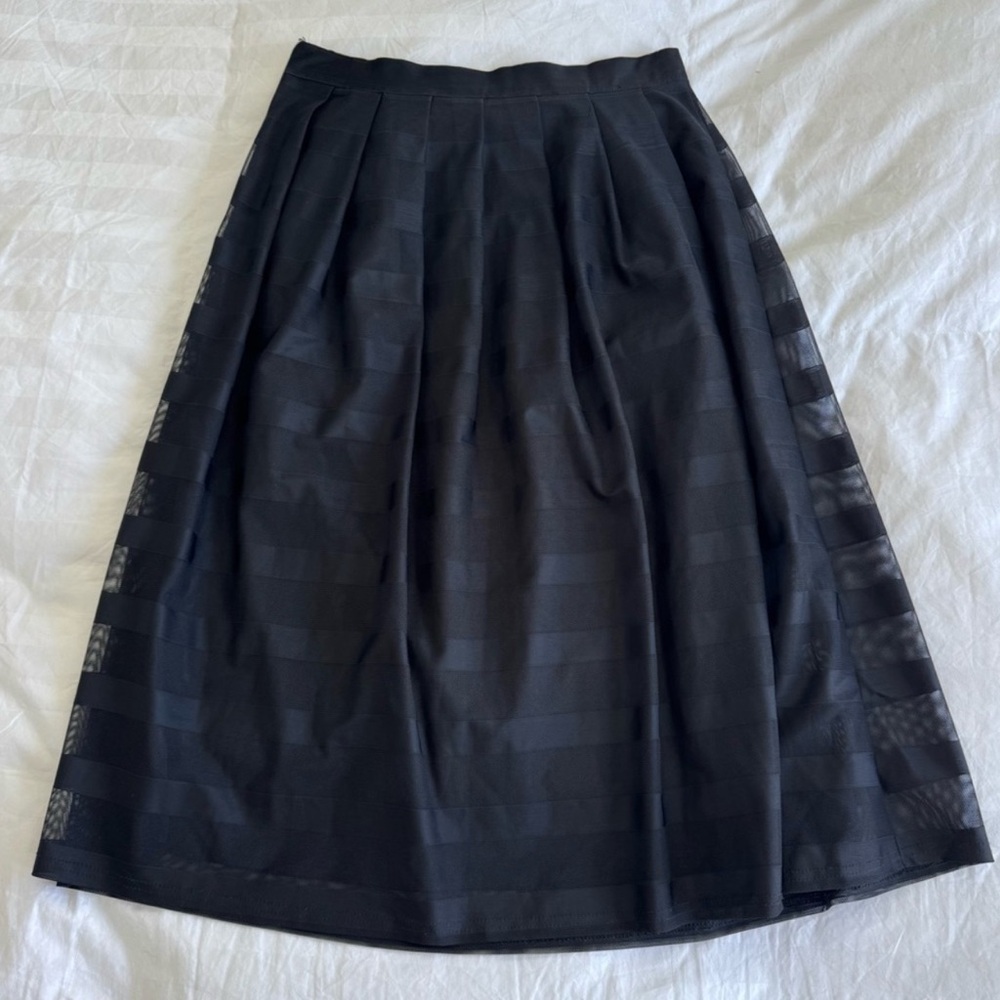 DownEast Black Midi A-Line Skirt